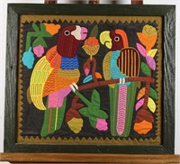 Hand-Made MOLA Tucan Textile Art