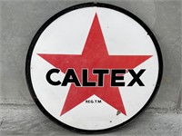 Original Double Sided Enamel Caltex Sign with
