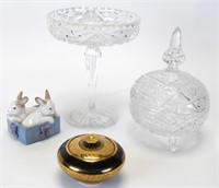 Group of Cut Glass and Decorated Porcelain