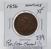 1856 Slanting 5 Cent XF (Rev. Cleaned)