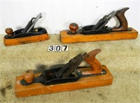 3 – Stanley Bailey transitional bench planes,