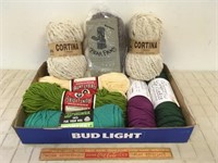 VARIOUS YARN- TWEED, BEAR PAWS KNITTING KIT