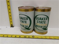 2 quaker state super blend oil tin full