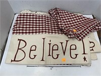 Believe - Tablecloth and Napkins