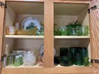 Cabinet Contents Green Glassware