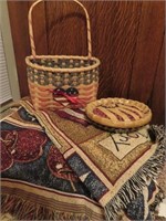 "Old Glory Afghan" Basket  & Faux Flag Pie