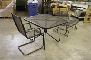 Patio Table Approx 38"x38"x29",Chair, Patio Glider