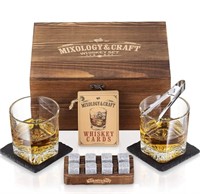 New Mixology Whiskey Stones Gift Set for Men -