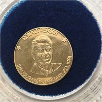 10k Gold Danbury Mint Ronald Reagan Medal