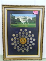 (40) President Coins w/ Certificates in Frame