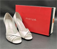 Maripe White/Black Trim Ladies Heels