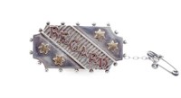 Antique silver "Regards" brooch