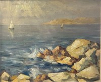 Armand Paquette Oil on Canvas Seascape