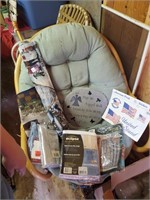Items In Chair- Shower  Curtains, Tapestry,