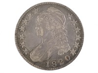 1820 Bust Half Dollar, Square Base 2 with Knob