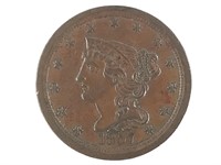 1857 Half Cent, High Grade, Last Date in Series