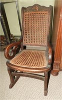 Antique child’s stenciled cane seat and back