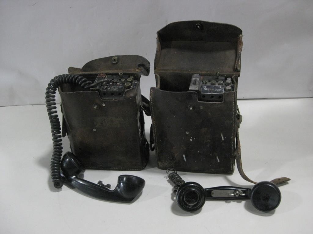 Two WWII Signal Corps Field Phones Untested