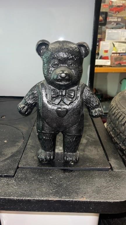 Iron bear door stop