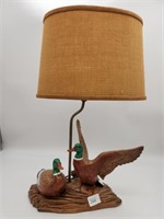 Vintage Ceramic Mallards Lamp