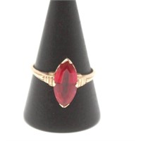 Pink Marquis Stone Ring Size 9 10K gold