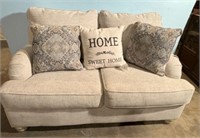 21st Century Two Cushion Upholstered Love Seat