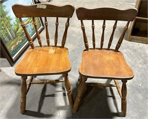 Pair of Cherry Spindle Side Chairs