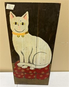 Hand Painted Cat on Board