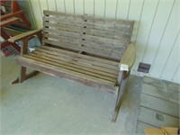 2 Person Wooden Rocking Porch Bench