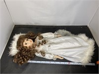 16" Porcelain White Gown Doll