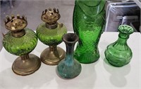 Green Glass Lot-5 pieces