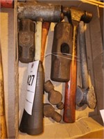 LOT SEVERAL  HAMMERS- BALL PEEN SLEDGE HEADS