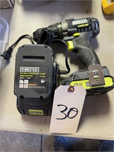 Master Mechanic 20V Lithium Drill w/Charger and Ex