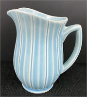 Vtg McCoy Turquised Ridged PItcher 6-1/8"H