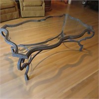 French iron glass coffee Table
