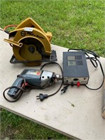 Skilsaw, Drill, and power supply - all 3