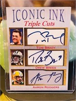 Iconic INK Triple Cuts Brady-Brees-Rodgers FAC