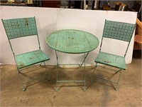 Turquoise Table & 2 Chair Patio Set