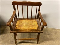 VTG Woven Seat Wooden Wide Chair