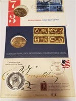 3PC 1ST DAY COVERS STAMPS AND COIN SET