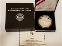 2011 US ARMY COMMEMORATIVE COIN SILVER DOLLAR