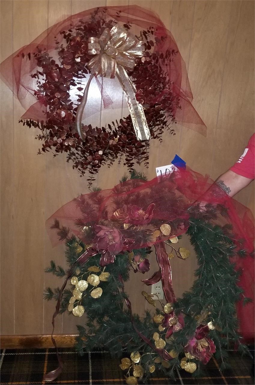 2 Good Size Christmas Wreaths-Lower Level