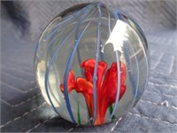 Red Flower with Ribbons Paperweight