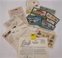 LOT OF ASSORTED RR PAPER AND RACE CAR TRACK