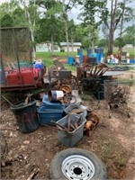 LARGE LOT OF METAL AND  CARTS