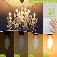 36$-Candelabra LED Bulbs Filament Dimmable