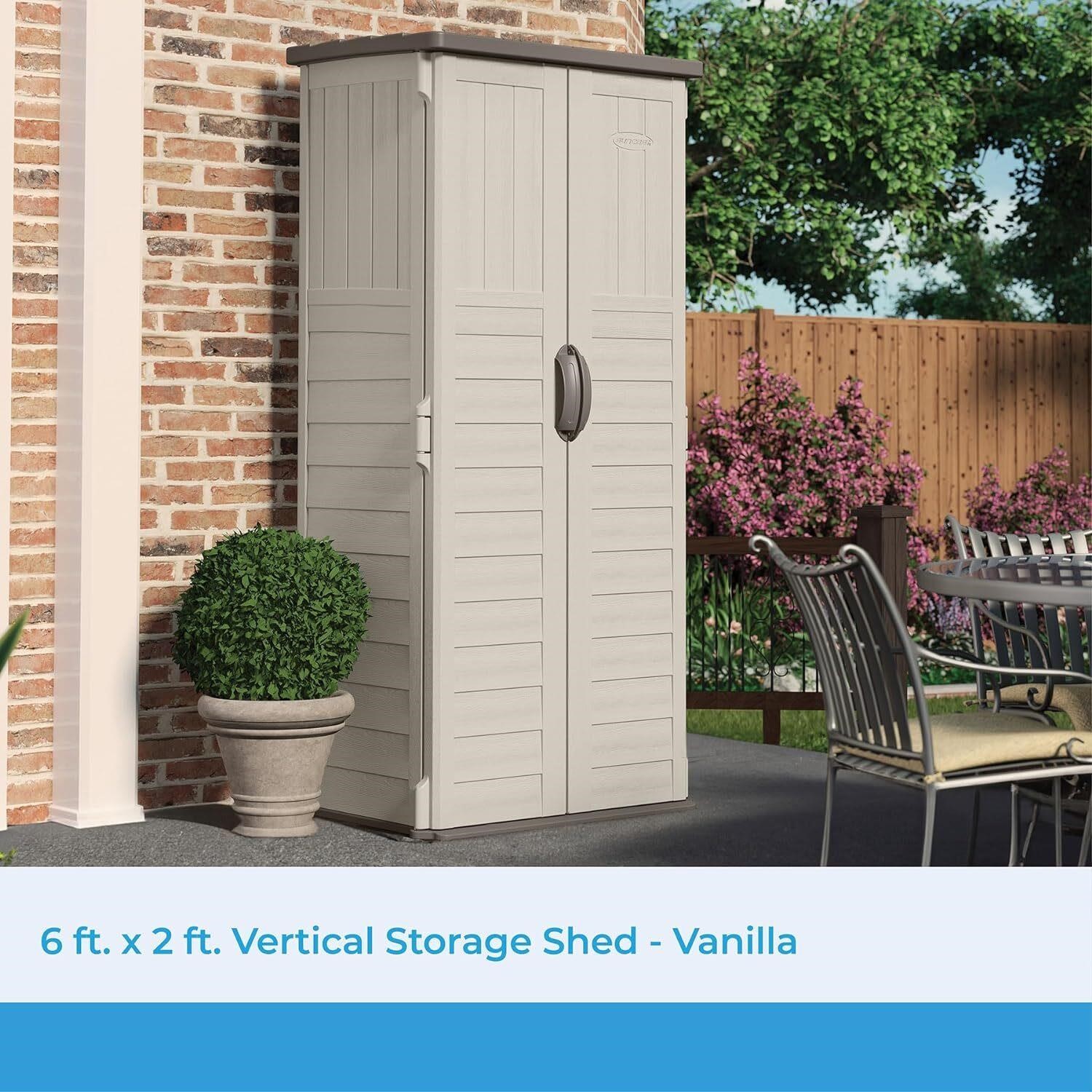 Suncast BMS1250 Vertical Shed with Floor - Vanilla