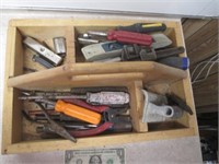 Wood Tool Carrier w/ Assorted Tools - Many