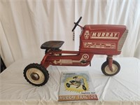 Murray Big 4 Pedal Tractor & Murray Metal Sign
