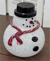 Hand blown art glass snowman - heavy